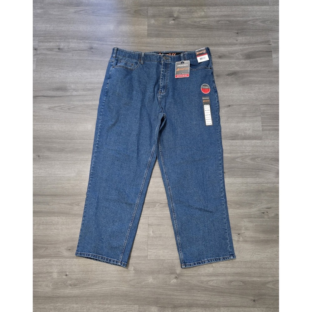 Architect Active Flex 40x30 Premium Blue Jeans Regular Fit Straight Leg NWT